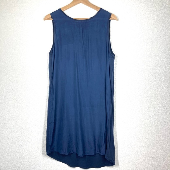 Michael Stars Silk Dress Sandwashed Sleeveless Muscle Tank Navy OS Fits All - Picture 5 of 16